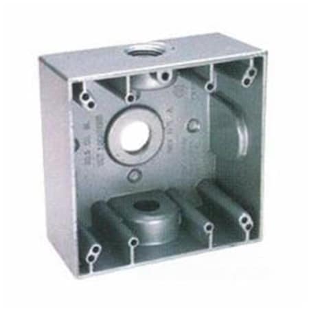 Teddico/Bwf Electrical Box, 31 cu in, Outlet Box Type, 2 Gangs, Die-Cast Metal, Rectangular Shape 1719590